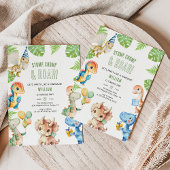 Waterverf Stomp Chomp & Roar Kids Verjaardagsfeest Kaart