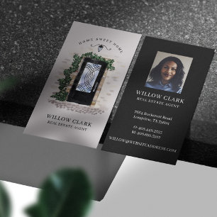 Waterverf Stone Black Iron Deur Real Estate Agent Visitekaartje