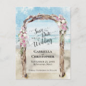 Waterverf Strand Bestemming Bruiloft Save the Date Aankondigingskaart (Voorkant)