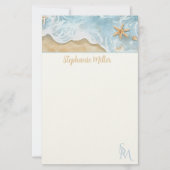 Waterverf Strand Briefpapier  (Voorkant)