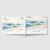 Waterverf strand golven rustieke kustbruiloft gastenboek (Volledig)