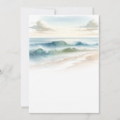 Waterverf strand golven rustieke kustbruiloft kaart (Achterkant)