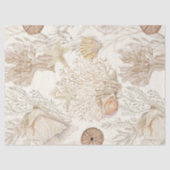 Waterverf Strand Koraal Zeester Zee Shell Aqua Tissuepapier (Voorkant)