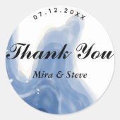 Waterverf Strand met golven dank u bruiloft Ronde Sticker (Voorkant)