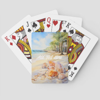 Waterverf Strand met Seashells Speelkaarten