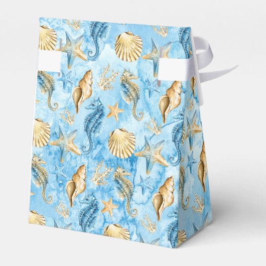 🌊💍 Waterverf Strand Oceaan Kustbruiloft Bedankdoosjes (Achterkant)