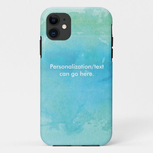 Waterverf Strand Oceaan Zee iPhone Case (Achterkant)