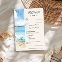 Waterverf Strand Thema Bruiloft en Entree Optie