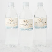 Waterverf Strand Wedding Water Bottle Label Waterfles Etiket (Flessen)