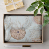 Waterverf Strand Zee Koraal Zeester Shell Aqua Tissuepapier (Geschenk)