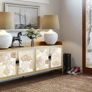 Waterverf Strand Zee Koraal Zeester Shell Cream Tissuepapier