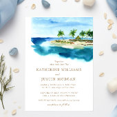 waterverf strandbestemming trouwuitnodiging kaart