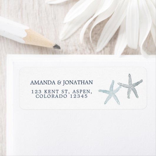 Waterverf strandbruiloft etiket (Insitu)