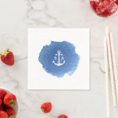 Waterverf strandbruiloft nautical anchor monogram servetten (Insitu)