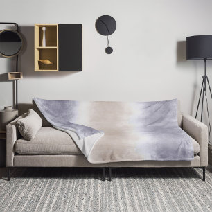 Waterverf Strandgolven Modern Ocean/Cool Grey Peri Fleece Deken