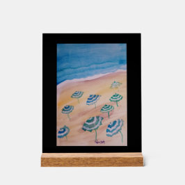 Waterverf strandparasols acryl bord