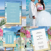 Waterverf strandverbinding bestemming oceaan save the date