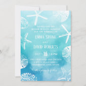 Waterverf strandwieg en zeeshells kaart (Voorkant)