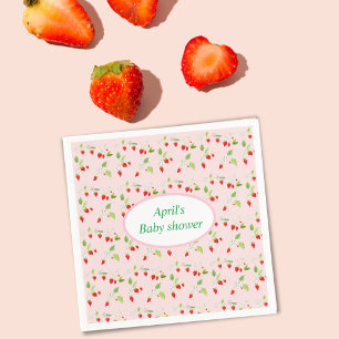 Waterverf Strawberry Blossom Pattern Baby shower Servet