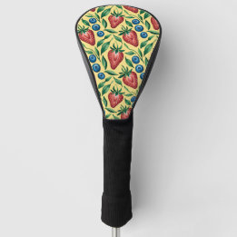 Waterverf Strawberry Blueberry Pattern op Geel Golfheadcover