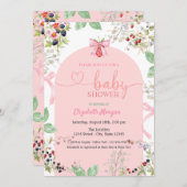 Waterverf Strawberry Bow Fruits Baby shower Kaart (Voorkant / Achterkant)