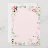 Waterverf Strawberry Bow Raspberry Baby shower Kaart (Achterkant)