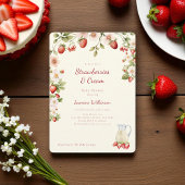 Waterverf Strawberry Cream Baby shower Kaart