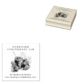  Waterverf Strawberry Jam Jar Label Rubberstempel (Gestempeld)