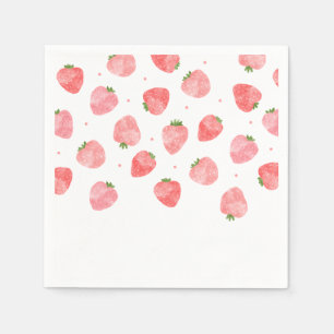 Waterverf Strawberry Napkins   Aardbei Napkins Servet