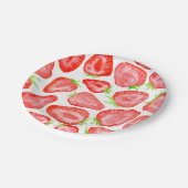 Waterverf strawberry snijdt patroon papieren bordje (Gekanteld)