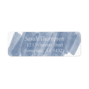 Waterverf Streaks Navy Blue Return Label