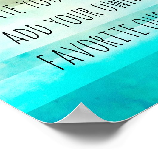 waterverf streept poster creëer uw eigen citaat (Hoek)