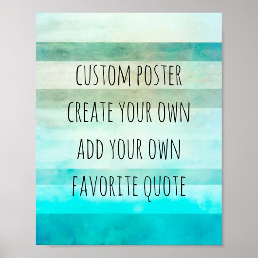 waterverf streept poster creëer uw eigen citaat (Voorkant)