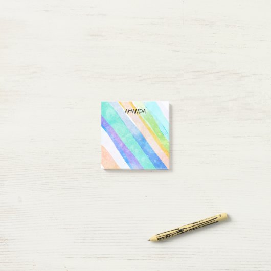  waterverf strepen aangepaste post it note (Op bureau)