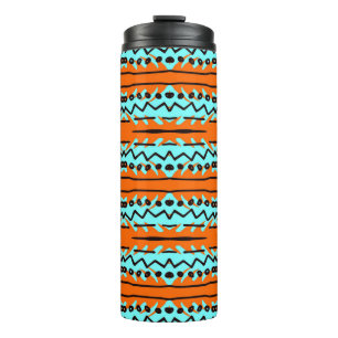 Waterverf strepen, helder kleurrijk patroon. thermosbeker