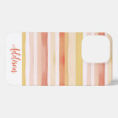 Waterverf strepen met naam iPhone hoesje (Achterkant horizontaal)