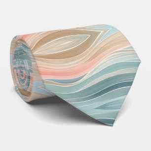 Waterverf Strepen Strand Thema Necktie Stropdas