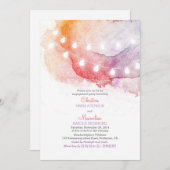 waterverf String Lights Elegant Engagement Party Kaart (Voorkant / Achterkant)