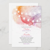 waterverf String Lights Elegante bruiloft Kaart (Voorkant / Achterkant)