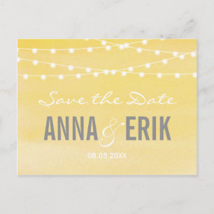 Waterverf String Lights Sla het Briefkaart Datum o