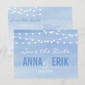 Waterverf String Lights Sla het Briefkaart Datum o (Voorkant / Achterkant)