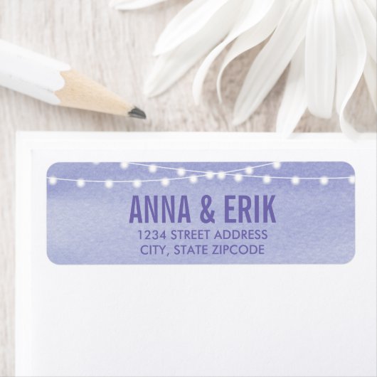 Waterverf String Lights Wedding Etiket (Insitu)