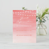 Waterverf String Lights Wedding Informatiekaartje (Staand voorkant)