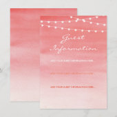 Waterverf String Lights Wedding Informatiekaartje (Voorkant / Achterkant)