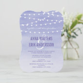 Waterverf String Lights Wedding Kaart (Staand voorkant)