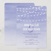Waterverf String Lights Wedding Kaart (Voorkant / Achterkant)