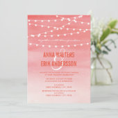 Waterverf String Lights Wedding Kaart (Staand voorkant)