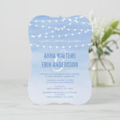 Waterverf String Lights Wedding Kaart (Staand voorkant)