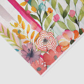 Waterverf Stripe Speelse Whimsical Roze Decoupage Tissuepapier (Detail)