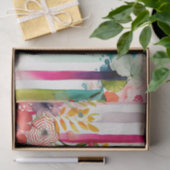 Waterverf Stripe Speelse Whimsical Roze Decoupage Tissuepapier (Geschenk)